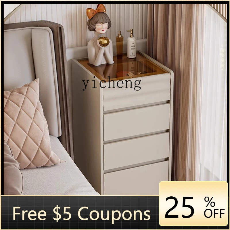 

XL bedroom chest dresser integrated small apartment tempered glass cosmetic table four chest cabinets