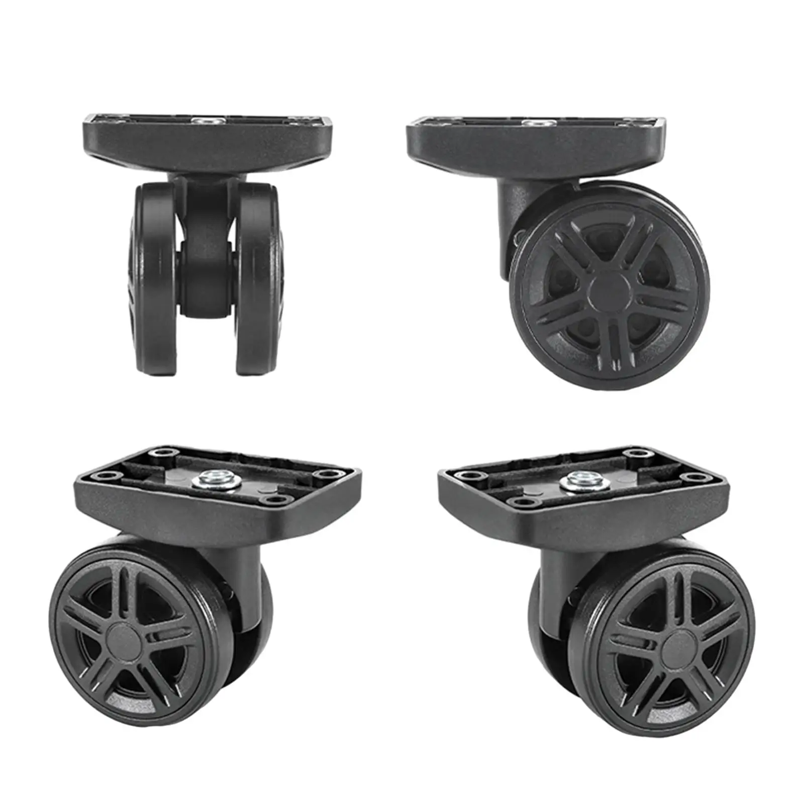 4Pcs Luggage Wheels Replacement Repair Parts Accessories Flexible Black Travel Case Caster Swivel Wheels Travel Bag Wheels