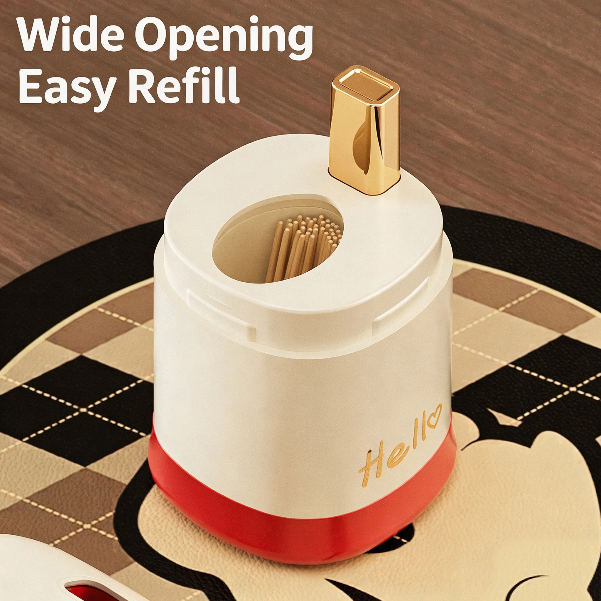 One Press Pop-Up Toothpick Dispenser, Cute House Toothpick Holder Box, Dustproof Manual Toothpick Storage Container for Kitchen