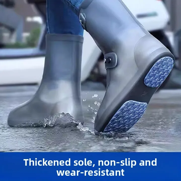 

Утолщенные силиконовые чехлы для мужских и детских сапог от дождя: водонепроницаемые, нескользящие, износостойкие для дождливой погоды