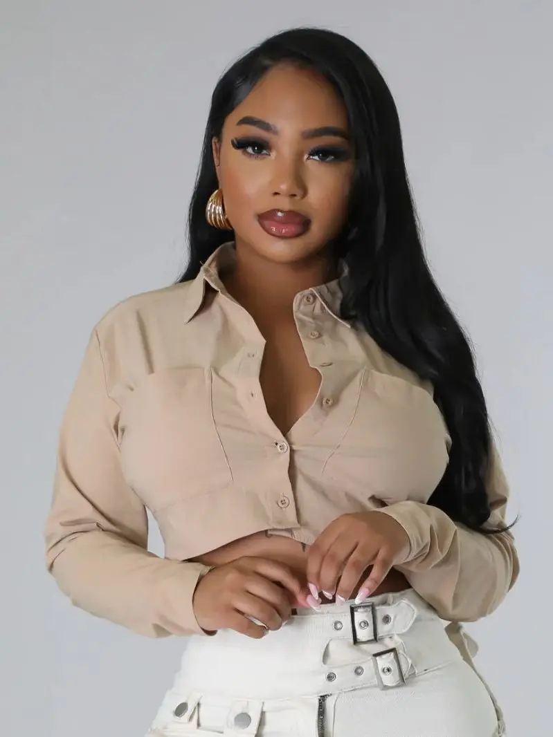 Slim Fit couleur Pure ort irt pour les femmes décontracté Sle régulier longueur Sve longue Collection d'été origine chinoise