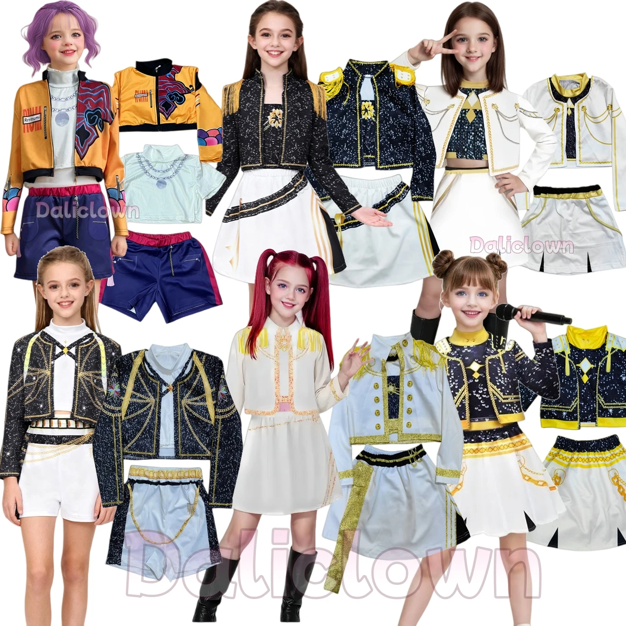 Costume de Cosplay KPDH KDPop Rumi Zoey Mira pour enfants, Costume de fête de carnaval pour filles, groupe Huntrix idole, jeu de rôle