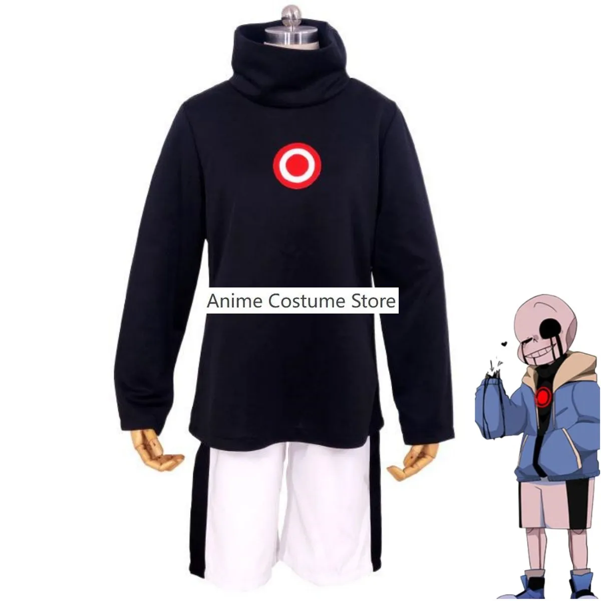 

Anime Game Undertale Killer Sans Cosplay Costume Papyrus Killer Horror Dust Frisk Chara Black Hoodies Pullover Man Daily Suit