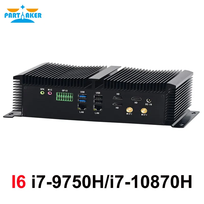 คอมพิวเตอร์ขนาดเล็กไร้พัดลมอุตสาหกรรม Intel Core i7 10870H i5 10200H Win 10/11 3 HD-MI 6 *com Dual LAN GPIO คอมพิวเตอร์