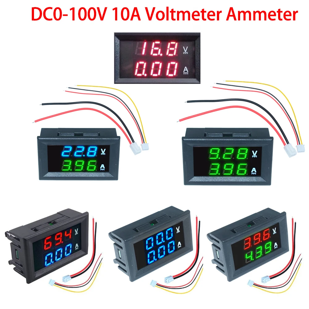 Mini Digital Volt Amp Meter DC 0-100V 10A