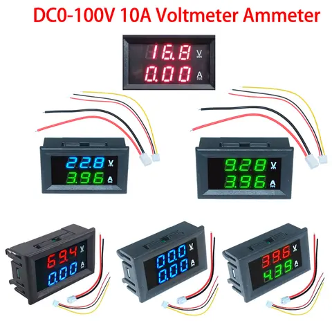 Mini Digital Volt Amp Meter DC 0-100V 10A diymore