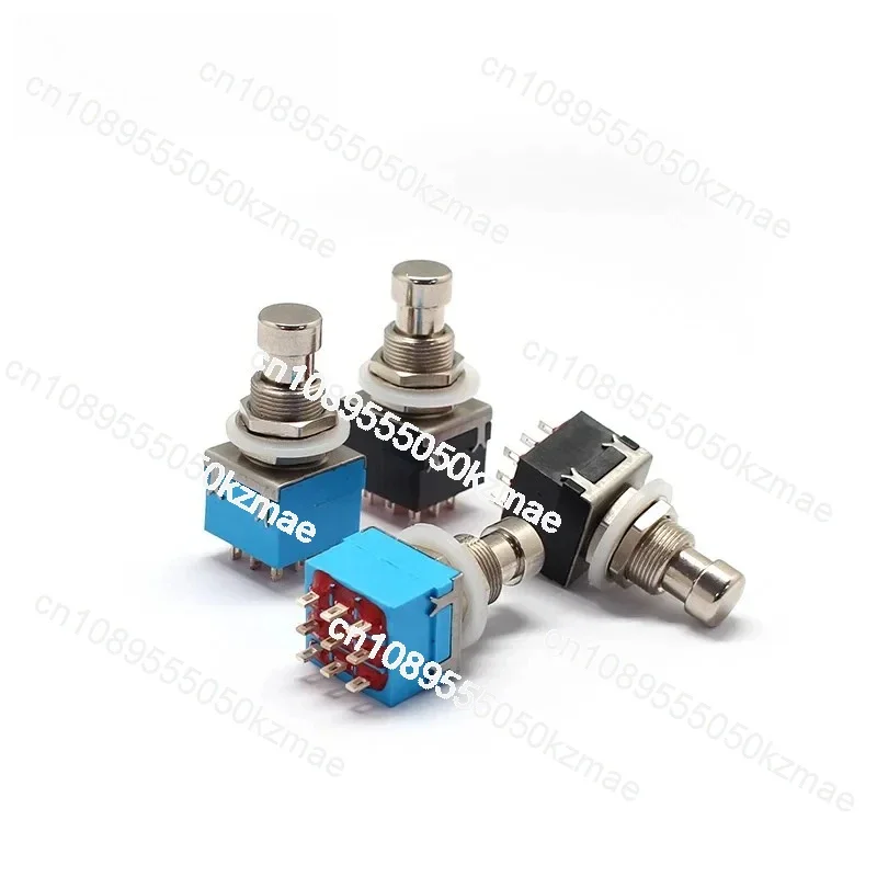 3PDT True Bypass Stomp Switch for Guitar Pedal - 9 Pin Latching Foot Switch with Metal Enclosure