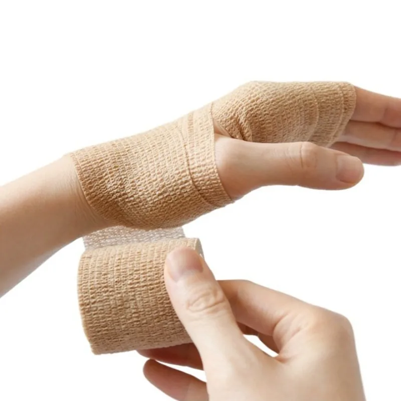 1 Roll Self-adhesive Bandages Wound Dressing Tape Gauze Roll Training Arm Wrist Sweatband First Aid Elastic Bandage Breathable