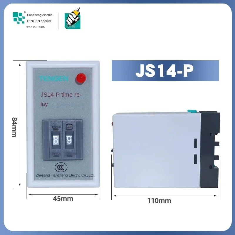 JS14-P(JS14P) 9.9s AC220VSuitable for Tianzheng Electric Time Relay JS14P JS14-P Digital 220V 380V 99.999S999M