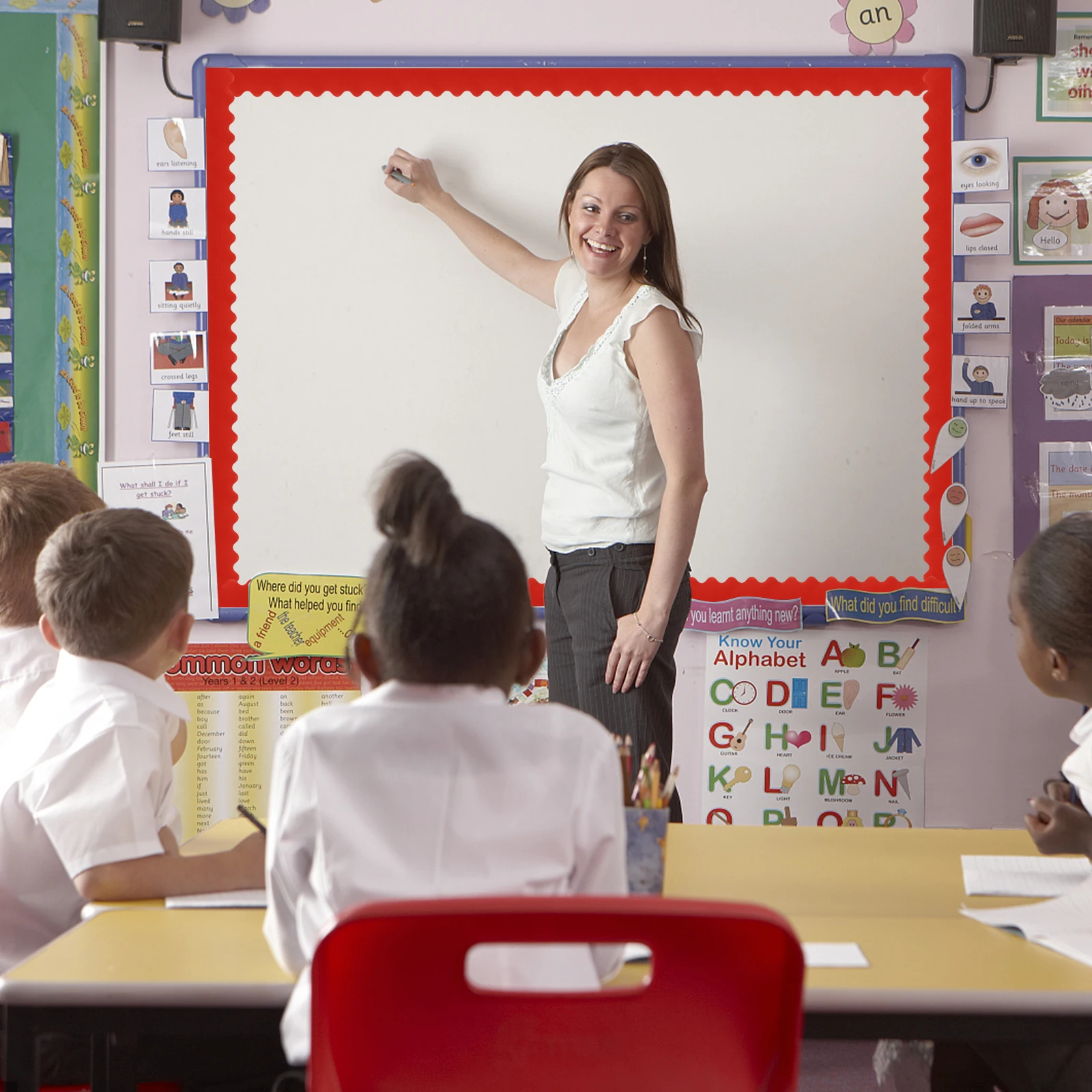 10m Board Borders Decorative Paper for Classroom Home Office Blackboard Edge Trim Wear Resistant Scalloped Edges