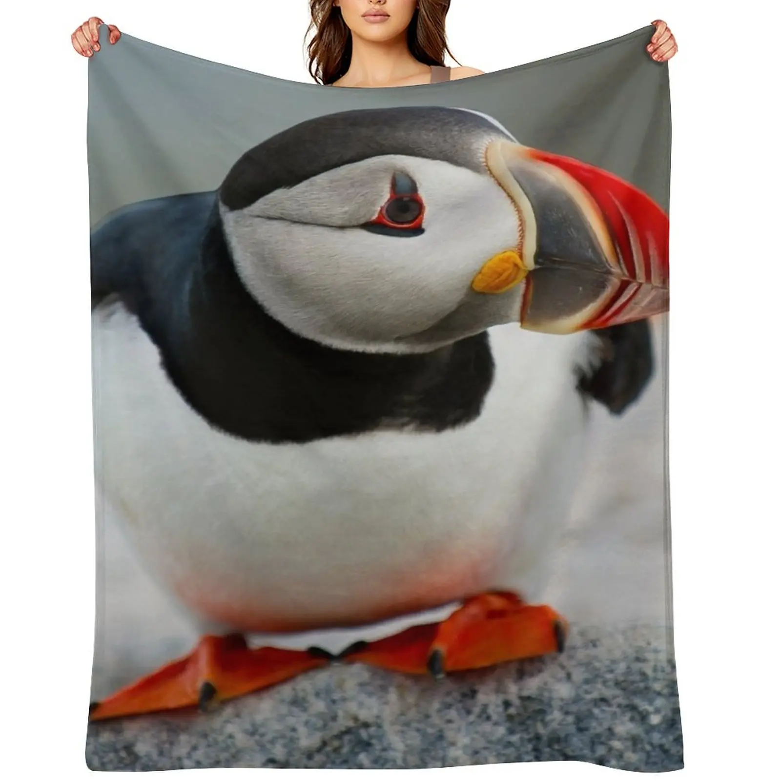 

Puffin Throw Blanket Cute Plaid Stuffeds Soft Big christmas gifts Blankets