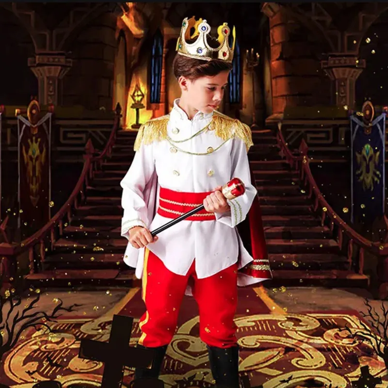 

Seven Piece Halloween Children's Role Playing King Costume Fantasy European Royal Costume Christmas Gift Set Fancy Dress Up