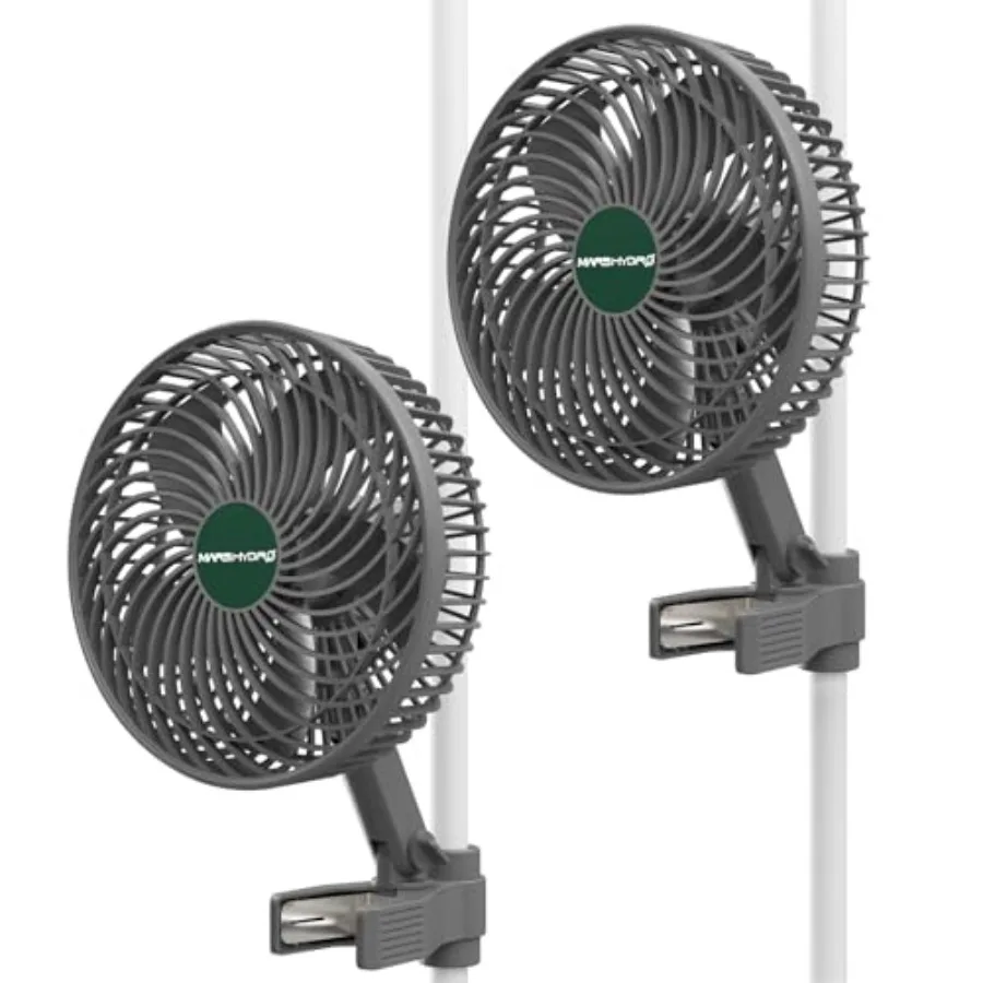 

Hydroponic grow tent fan: M6 oscillating clip fan, metal body, black, ultra-quiet operation with WiFi/app control for ventilati