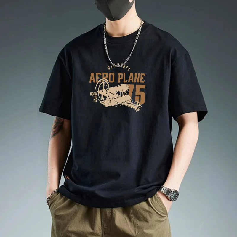 

T-shirt Men's Summer Loose Cotton Letter Printed T-shirt New Casual Short-sleeved Trend Ins Trend Style New Arrival Fashion Tops