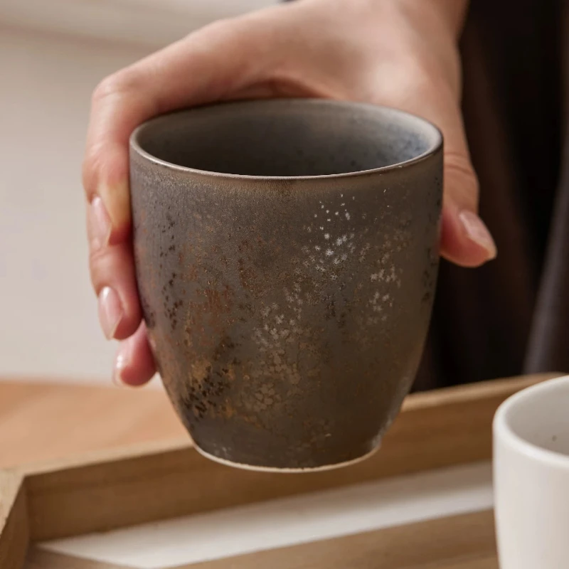 Handmade Japanese-style Old Rock Mud Firewood Burning Zen Wind Cup Tea Cup Wabi Sandy Wind Coarse Pottery Creative Tea Cup