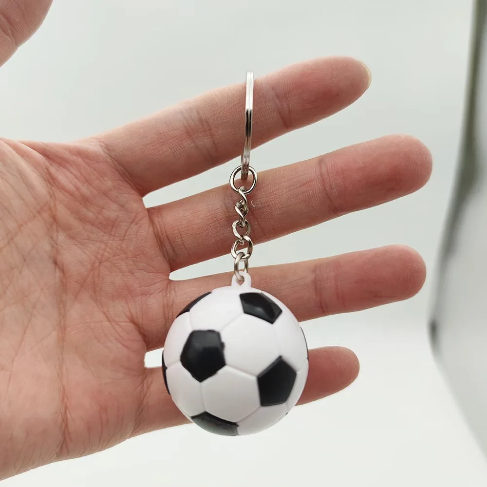 6-48pcs Soccer Ball Keychains Mini Football Key Ring Sports Ball Keychain for Kid Party Favors Soccer Birthday Party Supplies