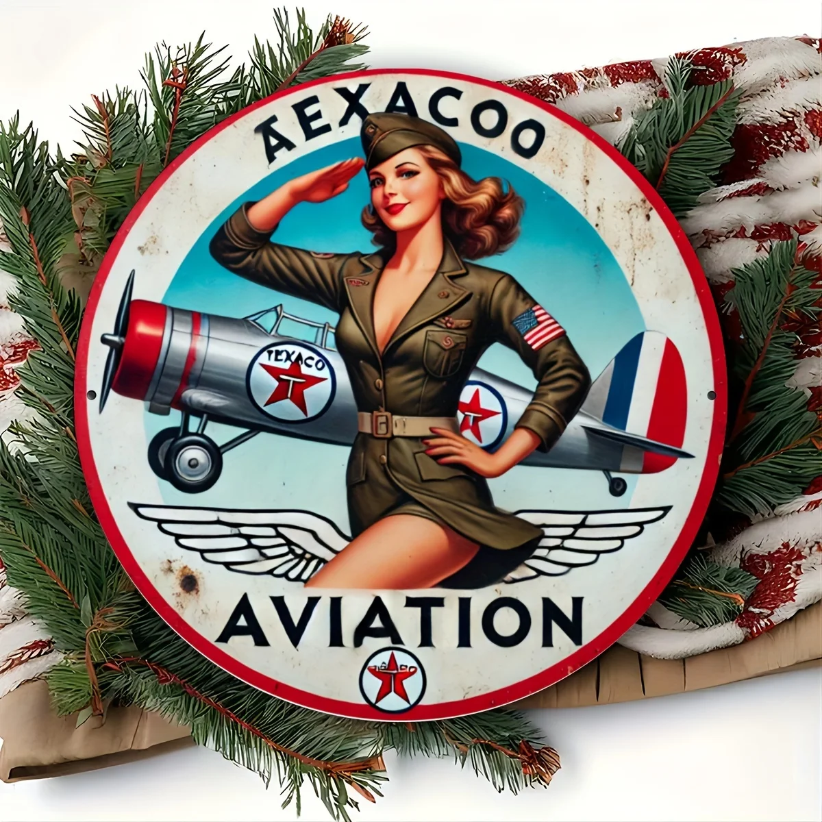 

1 шт., винтажный 1949 Aerocoo Aviation круглый жестяной знак с юмористическим металлическим декором для улицы, гаража, кафе, бара, клуба, фермерского сада