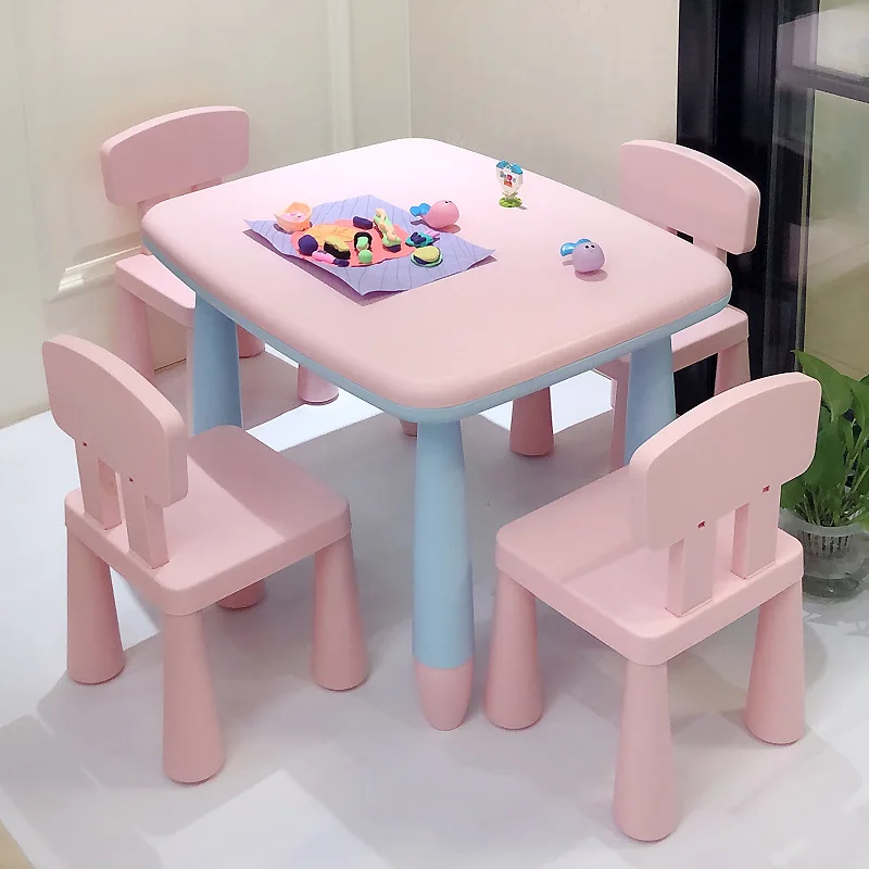 Kinderbureaustoel Speelgoedset Baby Kleine Plastic Leertafel Meubilair Speelgoed Speltafel Met Stoel