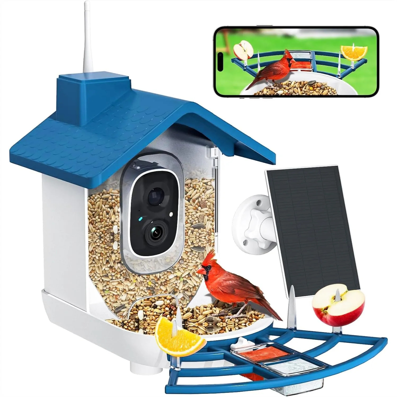 

Smart Bird Feeder with Camera, Solar-Powered AI Bird House Camera for Bird Watching, Auto Capture & Real-Time Notifications, FHD