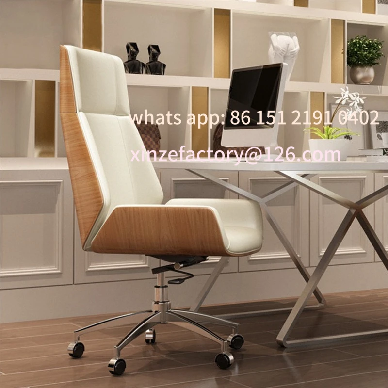 Customizable Leather Computer Swivel Chair Home Comfort Sedentary Office Business Classroom Chair Bedroom Study Chair