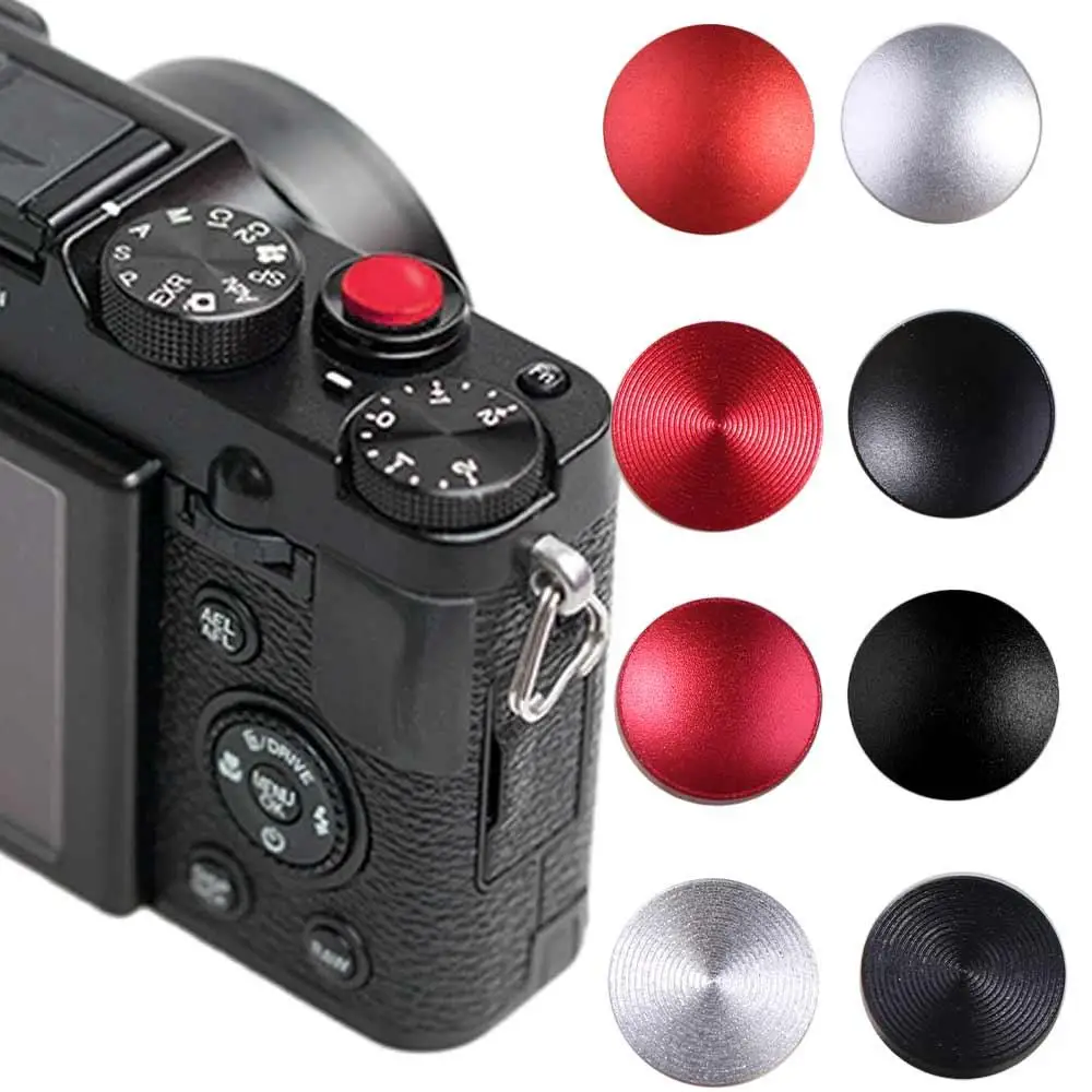 Flat Convex Concave Camera Shutter Button Black Red Silver SLR DSLR Shutter Release Button Soft Aluminum Camera Triggers