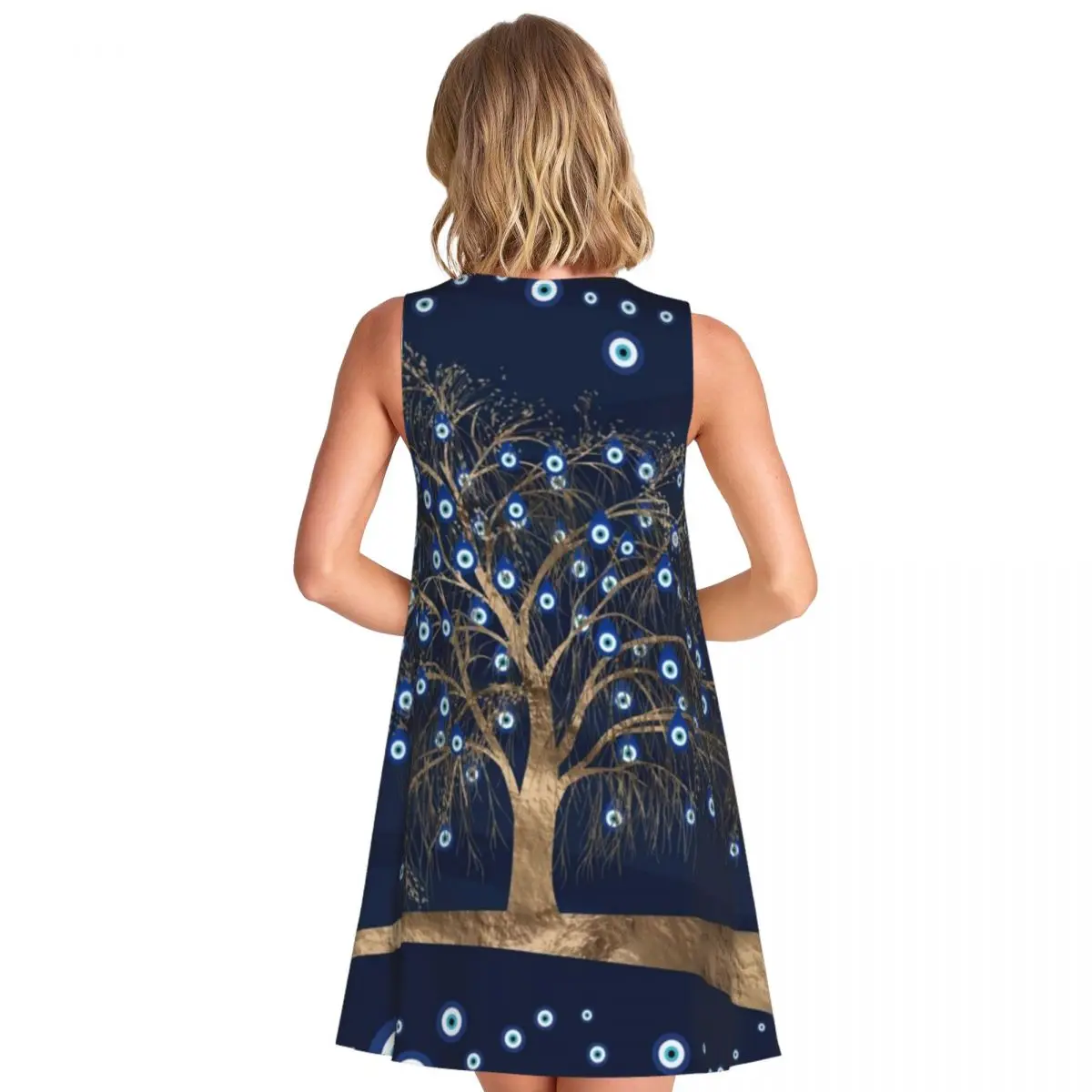 Evil Eyes Protection Casual Dress Nazar Eye Charm Tree Street Wear Dresses Sexy Dress New Arrival Women Printed Vestidos