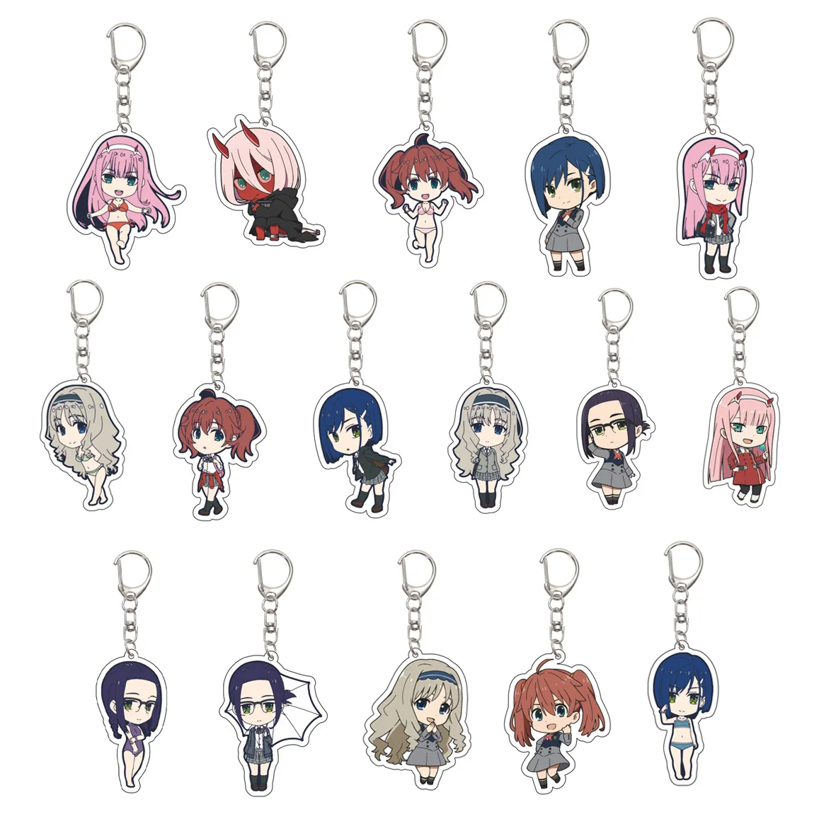 LLavero de DARLING in the FRANXX de 55MM, llavero HIRO/ZERO TWO/ICHIGO/GORO, placa modelo acrílica, regalos de navidad de 55MM