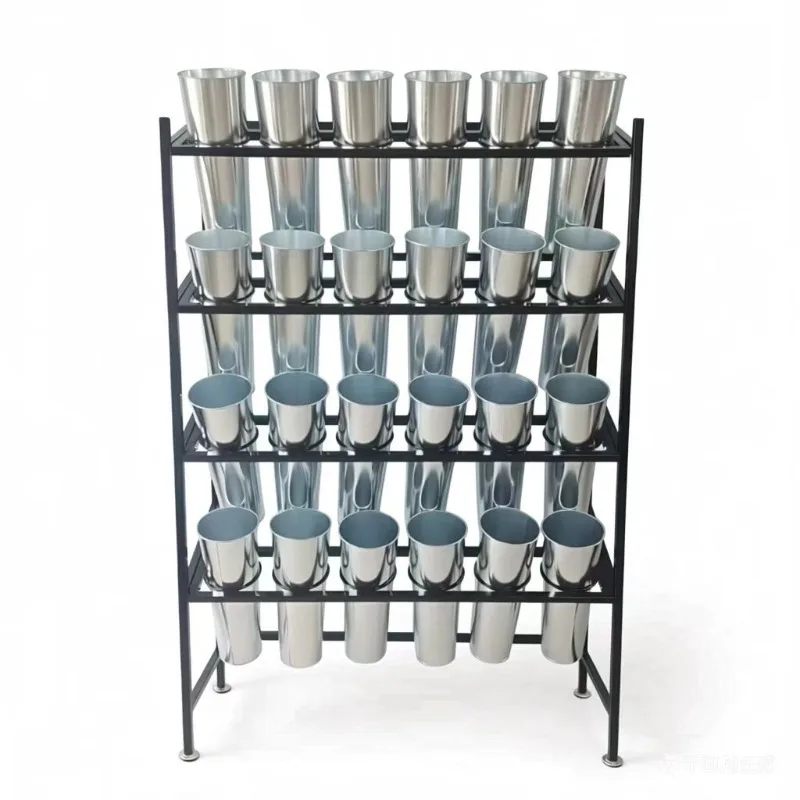 Wrought iron multi-layer ladder flower bucket rack wedding shopping mall flower display thickened metal flower rack