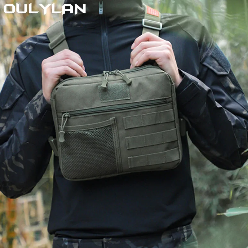 Oulylan Chest Bag For Men Tactical Vest Bag Casual Function Chest Rig Bags Streetwear Chest Pack Outdoor Travel Shoulder Bag