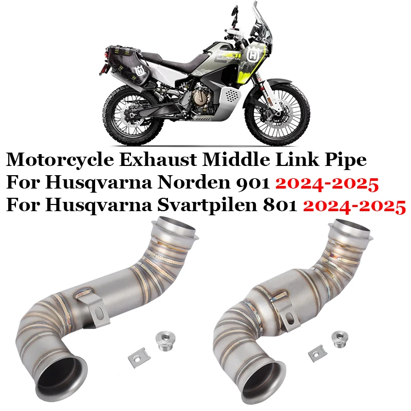 

Slip On For Husqvarna Norden 901 Svartpilen 801 2024 2025 Motorcycle Exhaust Escape System Stainless Steel Middle Link Pipe