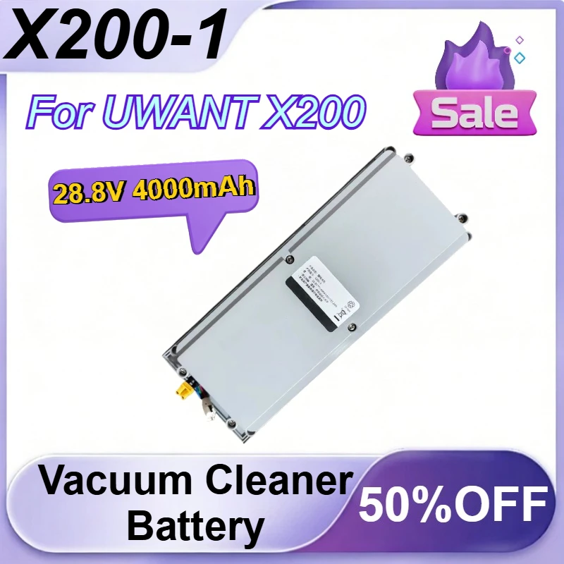 

Аккумулятор для пылесоса X200-1 28.8V 4000mAh, литий-ионный, перезаряжаемый, для UWANT X200