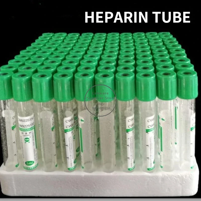 100pcs/lot 3ml 5ml 10ml Disposable PET Vacuum EDTA Heparin Anticoagulant Vacuum Blood Collection Tube Vacutainer