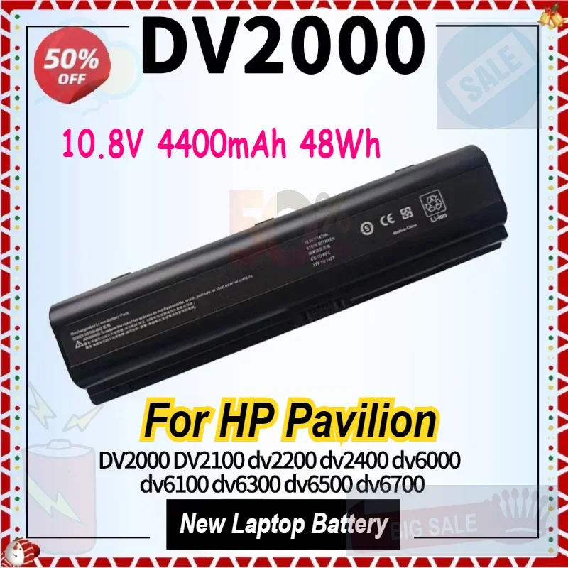SWZY 48Wh DV2000 Laptop Battery for HP Pavilion DV2100 DV2200 DV2400 DV3700 DV6000 DV6100 DV6300 DV6500 DV6700 Compaq Presario C