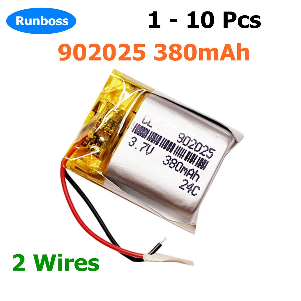 902025 3.7V 400mAh Polymer Lithium Rechargeable Battery For MP3 GPS Bluetooth Headset Smart Watch Massager Headphone Recorder