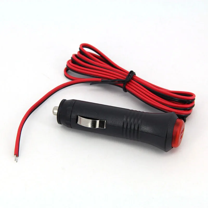 1.5 metros carro 12v universal isqueiro soquete fio plug cabo com interruptor fusível indicador led cabo de alimentação do carro 1.5m e1