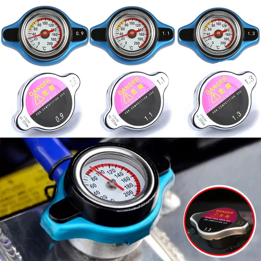 

Racing Thermost Radiator Cap Tank Cover Water Temp gauge Small & Big Head Car Motorcycle Styling Radiator Cap 0.9/ 1.1 /1.3 Bar