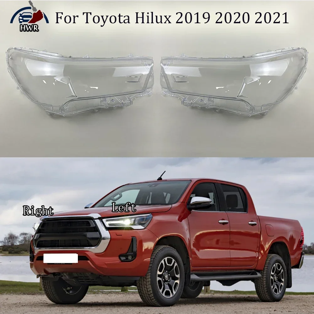 

Glass Lens For Toyota Hilux 2019 2020 2021 Transparent Headlight Cover Clear Headlamp Shell Replace Original Lampshade Car Parts