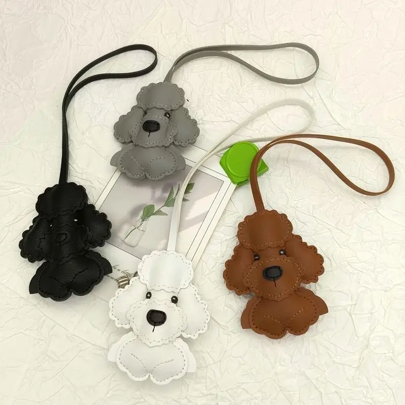 Women's Teddy Dog Pendants Personalized Bag Pendants Versatile And Cute Puppy PU Keychain For Cute Kawaii Girls Gifts Wholesale