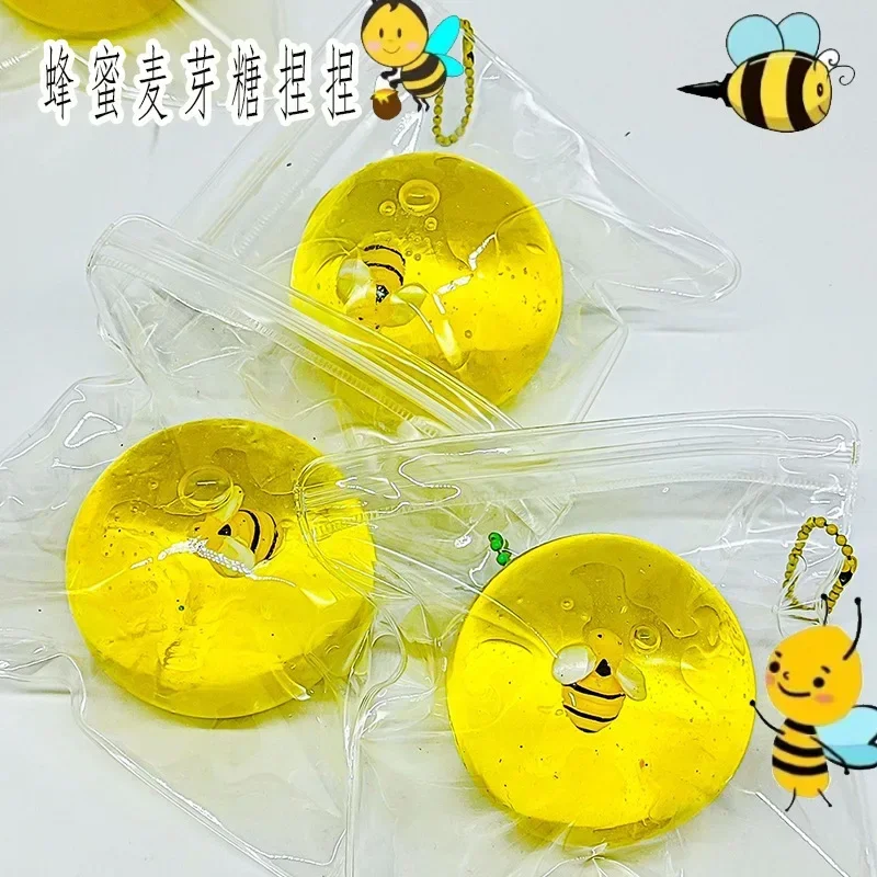 Slime Honey Fluffy Slime Bee Animal Candy Super Elastic Non Stick Squeeze Toy Slime Pressure DIY