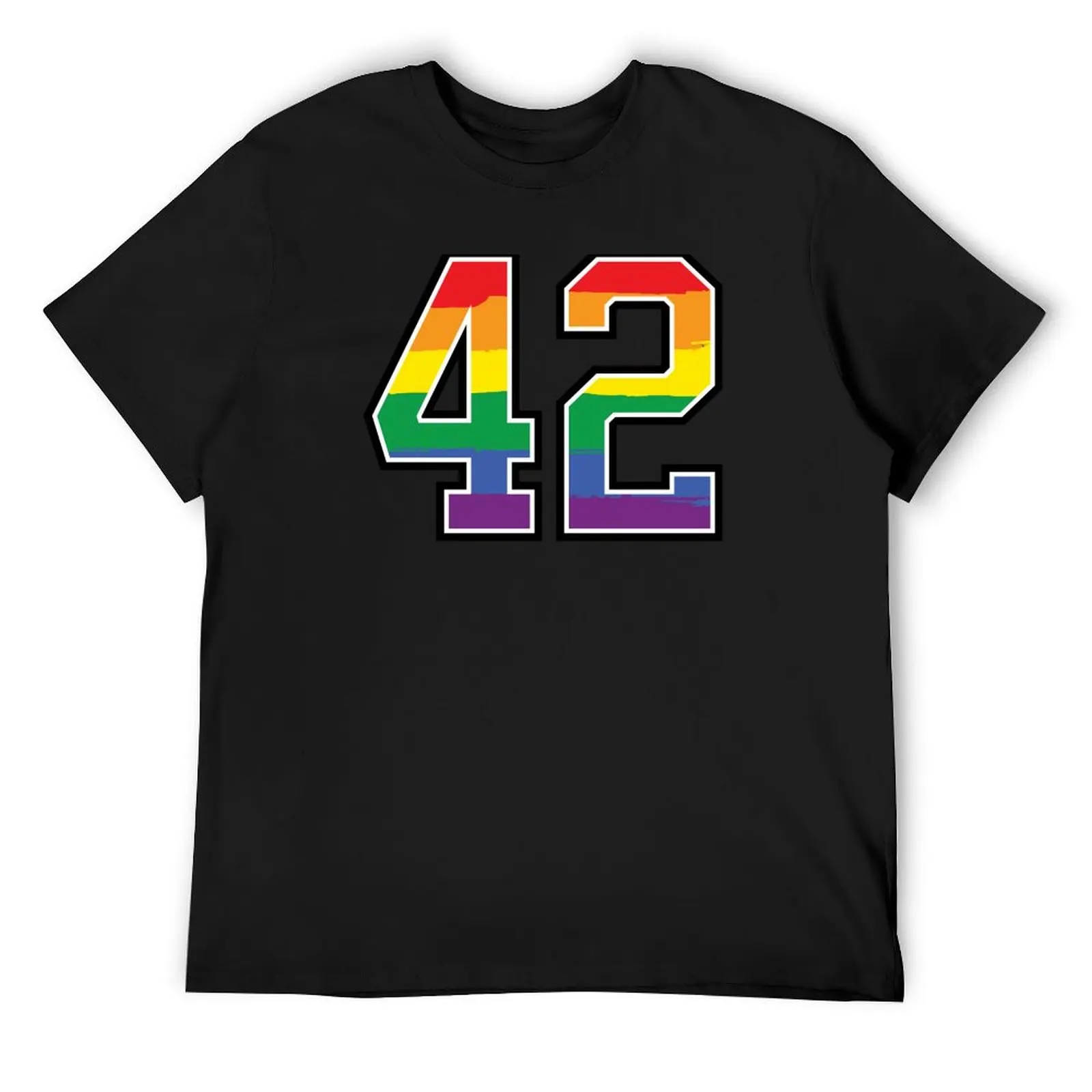 

Number 42 Rainbow LGBT pride forty two T-Shirt Aesthetic clothing customs mens clothes
