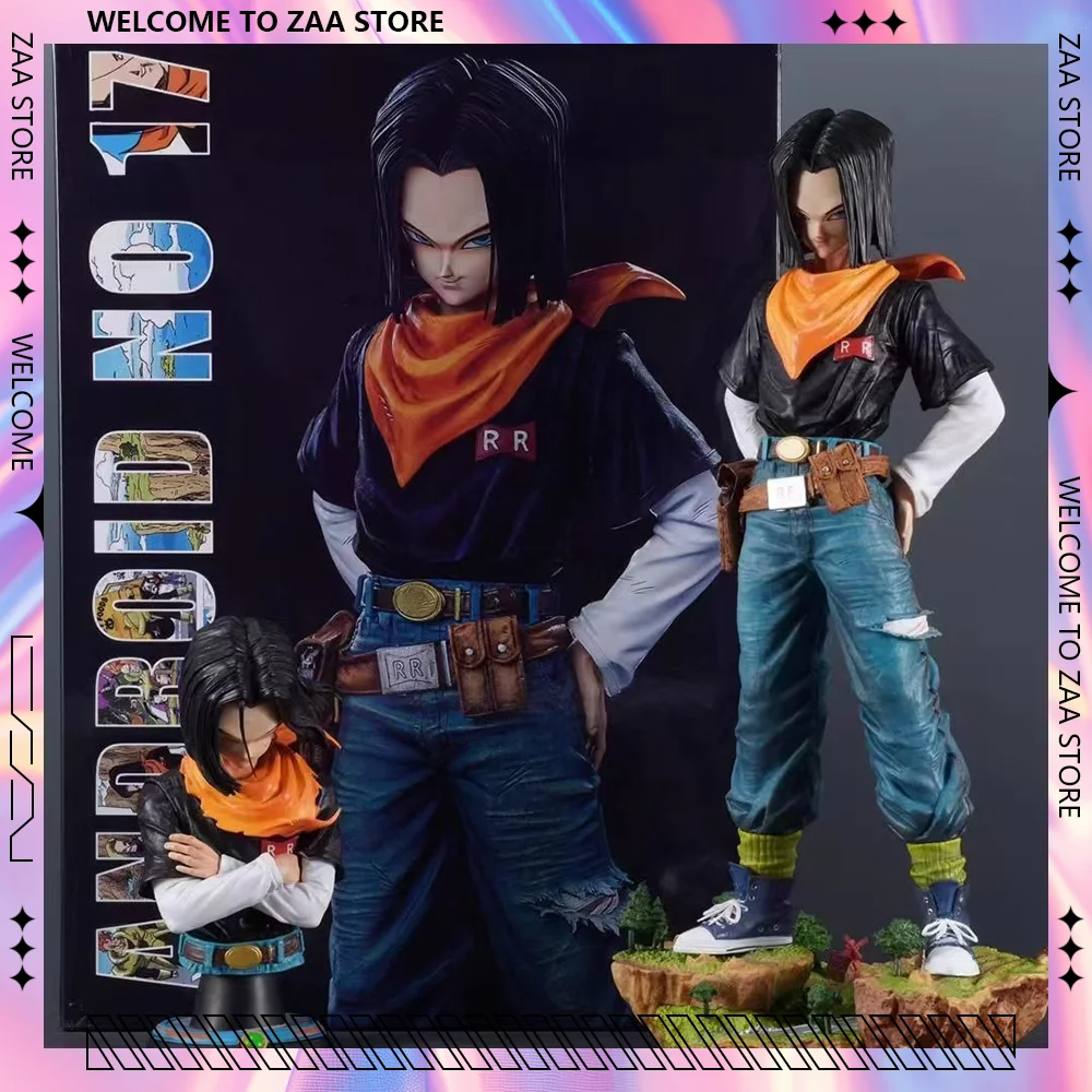

29cm Dragon Ball Z Anime Black Pearl Android 17 Action Figures Pvc Model Statue Decoration Gift Doll Customized toys Gifts