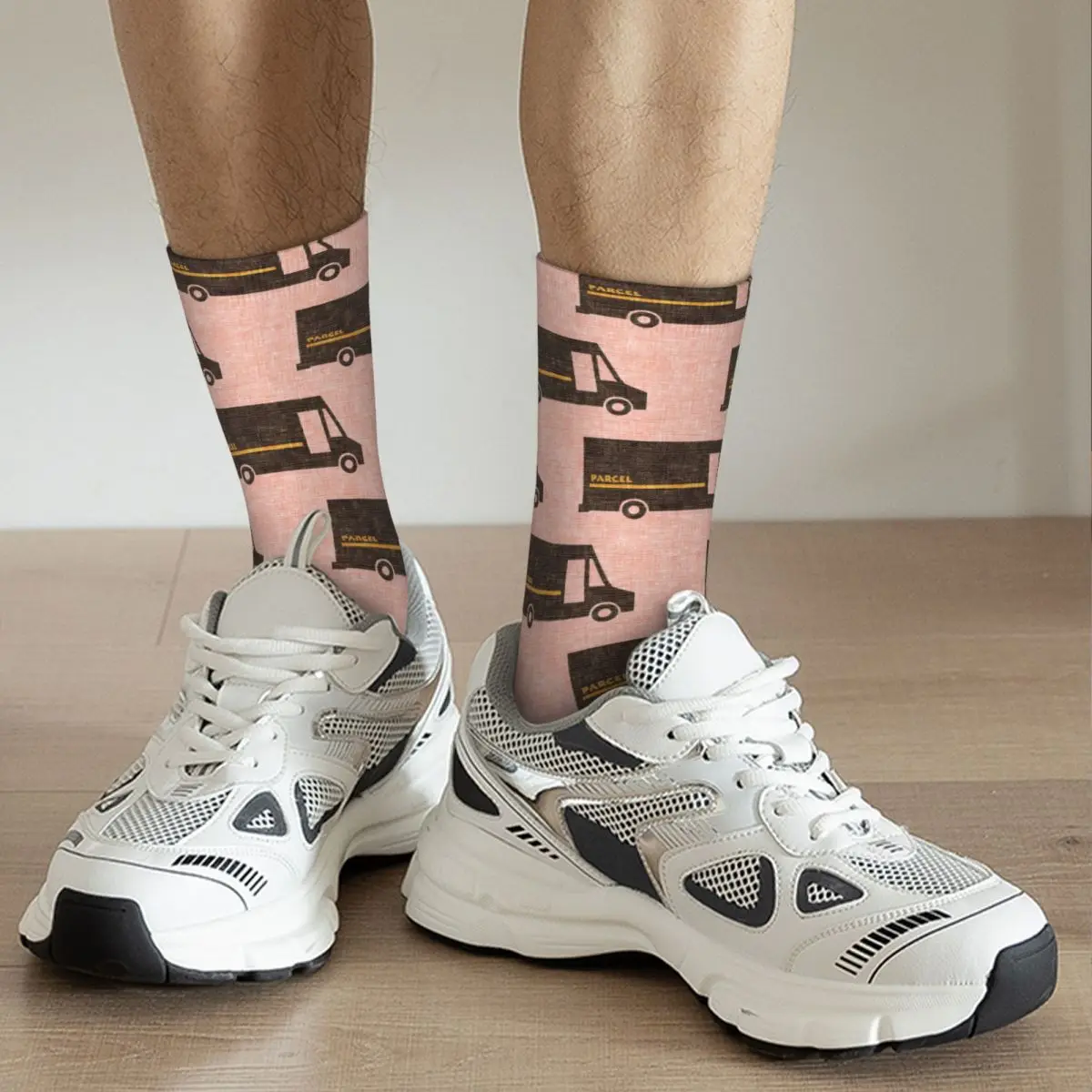 Camions de livraison-Chaussettes roses Harajuku, bas de haute qualité, chaussettes longues toutes saisons, accessoires pour cadeau d'anniversaire unisexe