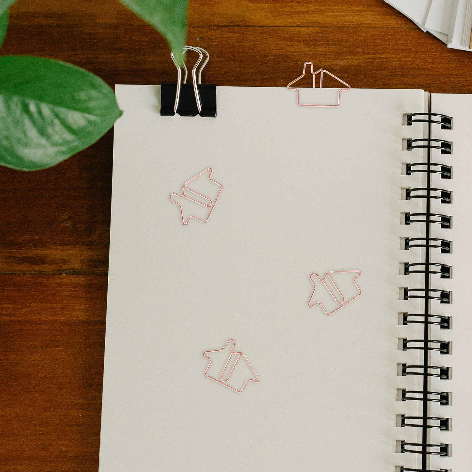 

50 Pcs File Folder Metal House Bookmark Office Carbon Steel Decorative Paperclips