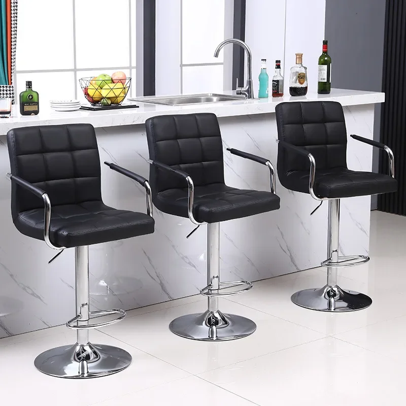 Bar chair adjustable swivel chair backrest high stool office computer chair household rotatable Home Goods