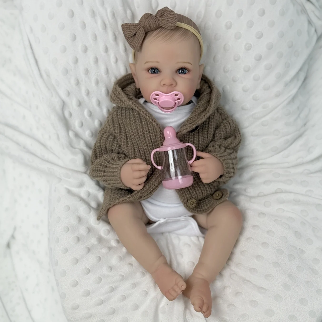 

BZDOLL 19 Inch 48 CM Full Vinyl Body Reborn Baby Doll For Kids Handmade Fashion Birthday Gift For Children Bathe Play House Toy