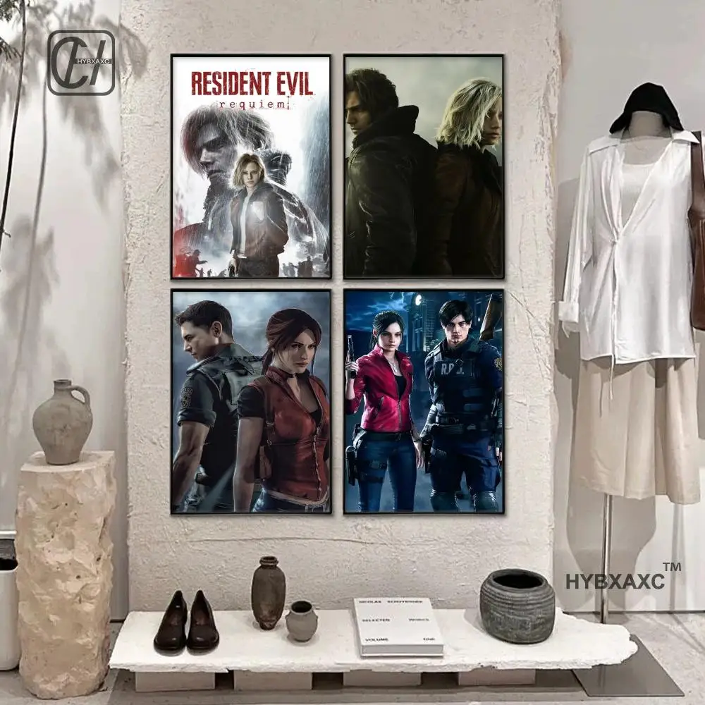Horror R-Resident Evil Requiems Poster Versatile HD Waterproof Wall Art Self-Adhesive Decor for Any Space Ideal Gift
