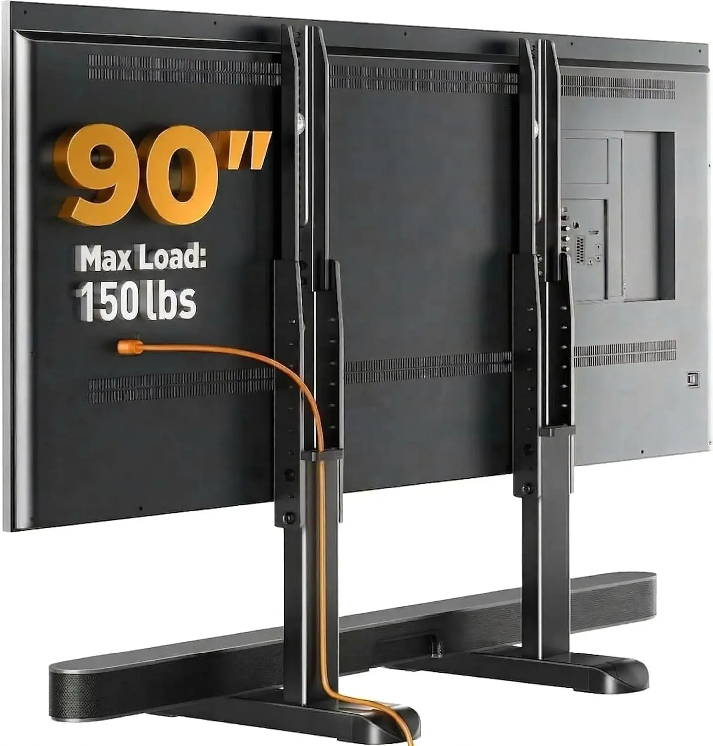 Universal TV Stand Legs for Most 37-90 Inch TVs up to 150 lbs, Height Adjustable with Soundbar Support, Max VESA 800x500mm