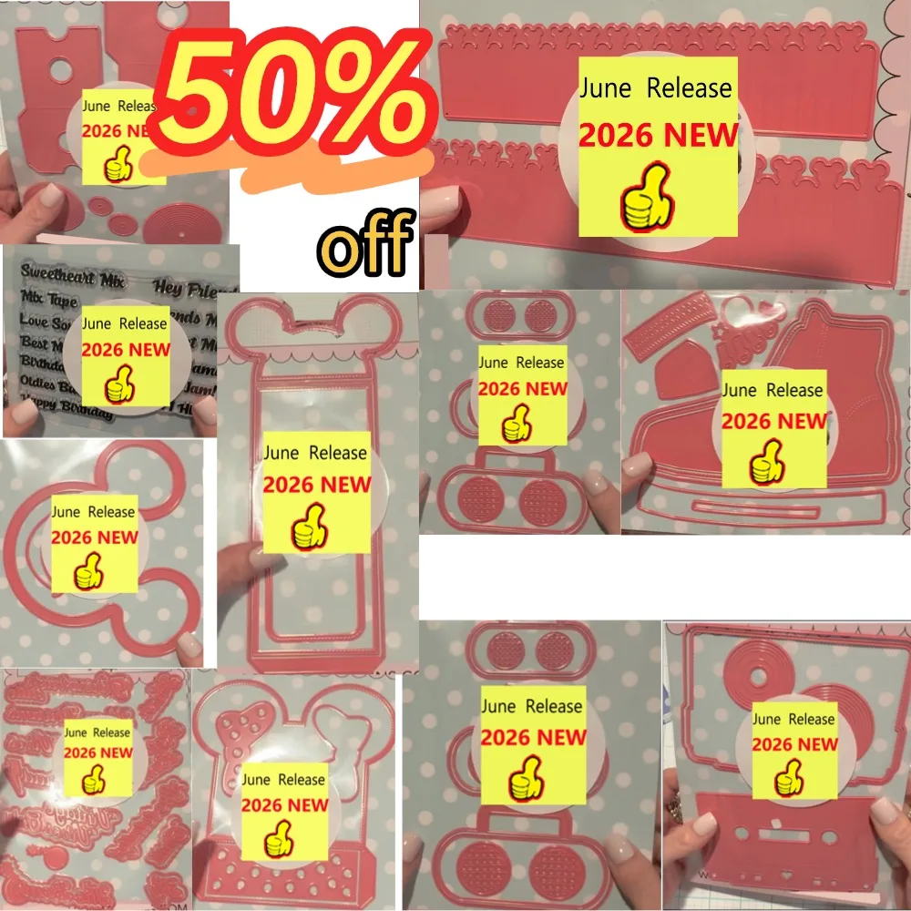 2026 June New Metal Cutting Dies and Stamps DIY Scrapbooking Card Stencil Paper Cards Handmade Album Stamp Die Sheets