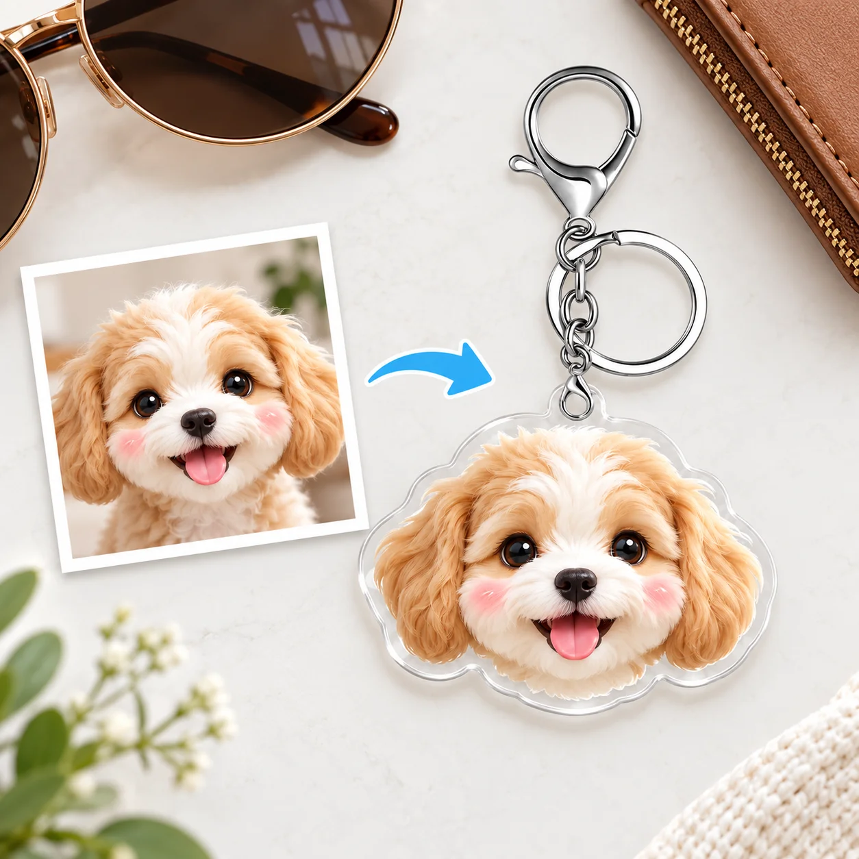 Personalisierter Acryl-Schlüss – Pet Portrait Custom Bewertung und Preis