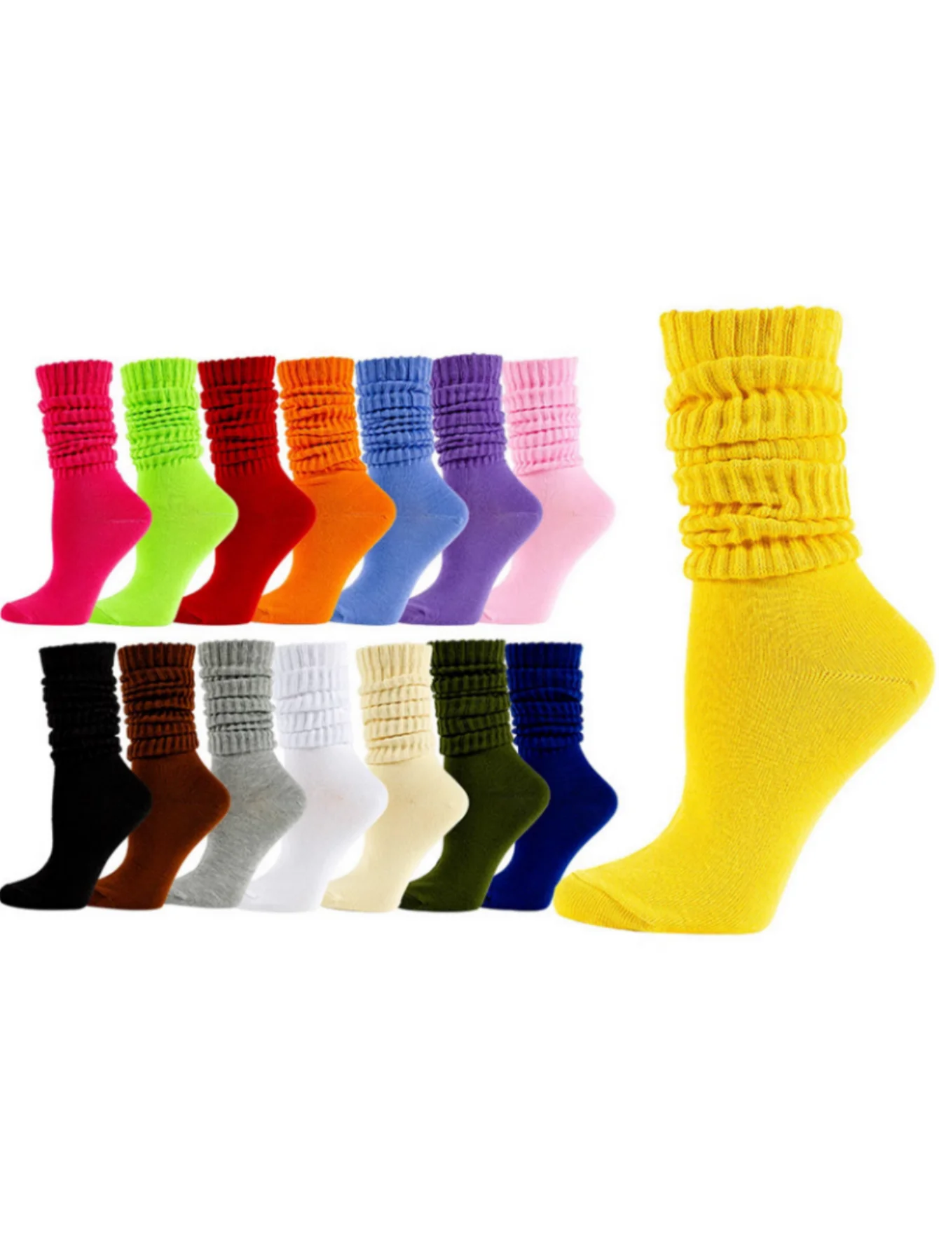 Calzini impilati, caldi autunnali e invernali, tubo lungo, calzini a bolle, colorati, al polpaccio, calzini sportivi da donna, calzini